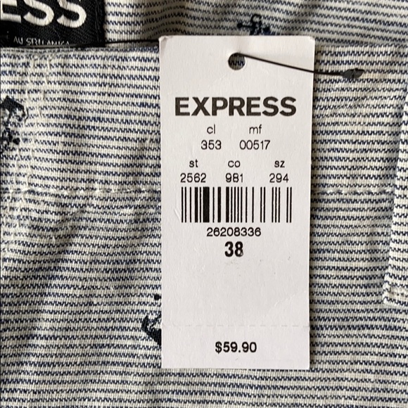 🆕 NWT EXPRESS Men’s linen blend shorts 38 - Picture 5 of 5